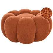 Pouf poggiapiedi moderno rotondo grande in tessuto boucle Marrone Soggiorno moderno Camera da letto