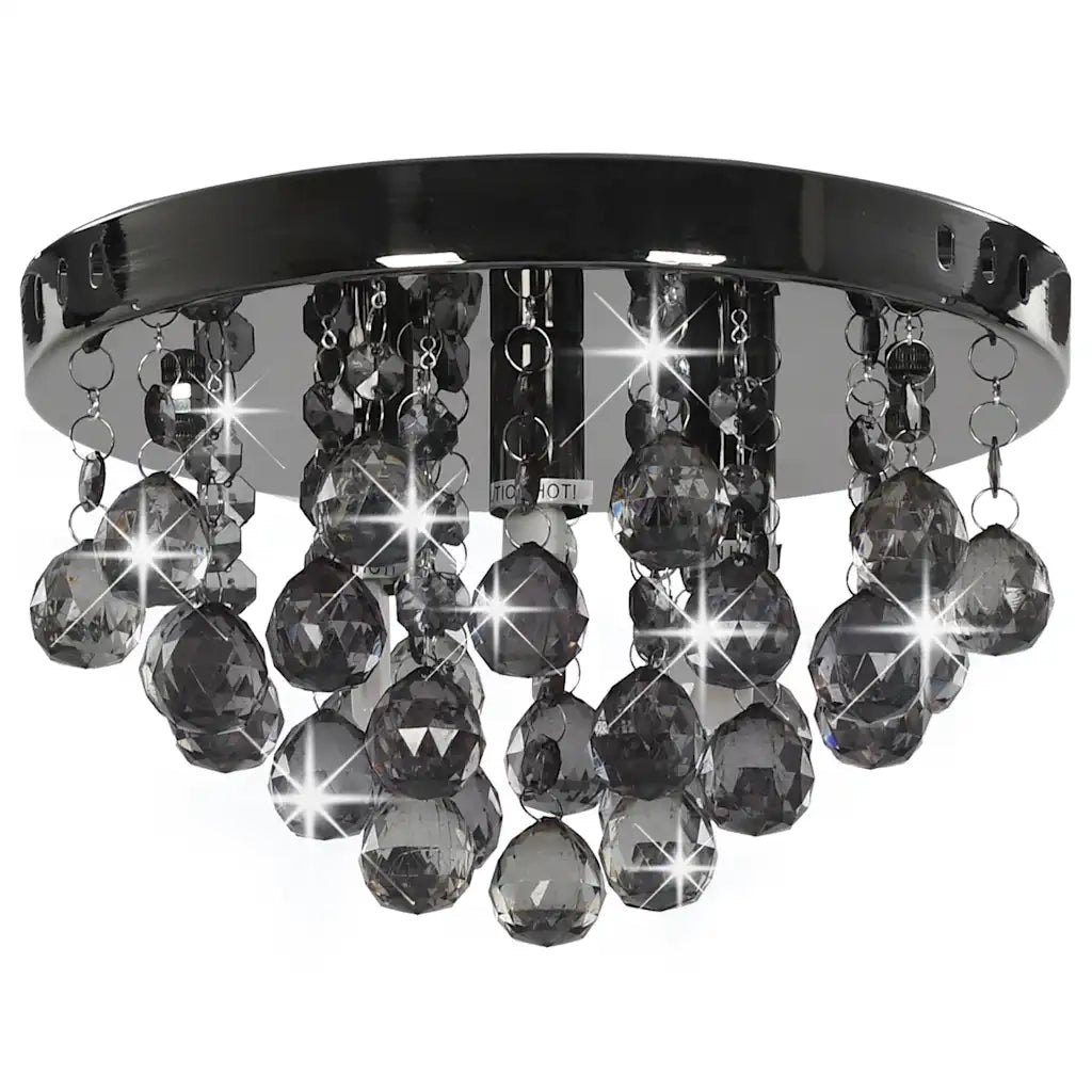 Lampadario con Perle Fum¨¦ Tondo Nero G9 CFW7438140