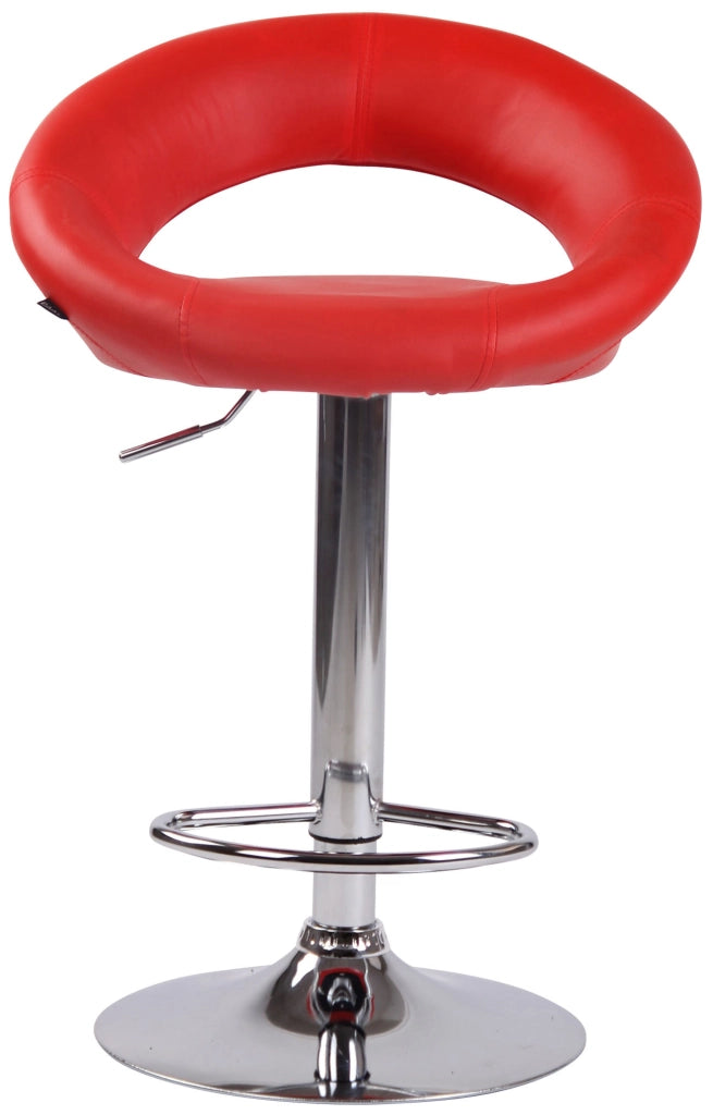 Sgabello Cucina Olinda In Similpelle rosso,cromo