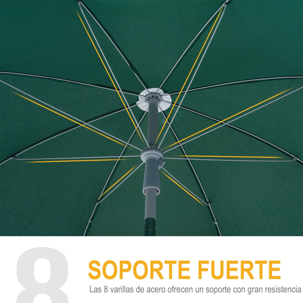 Ombrellone da Giardino ¨C zephmum ¨C Verde ?202 cm