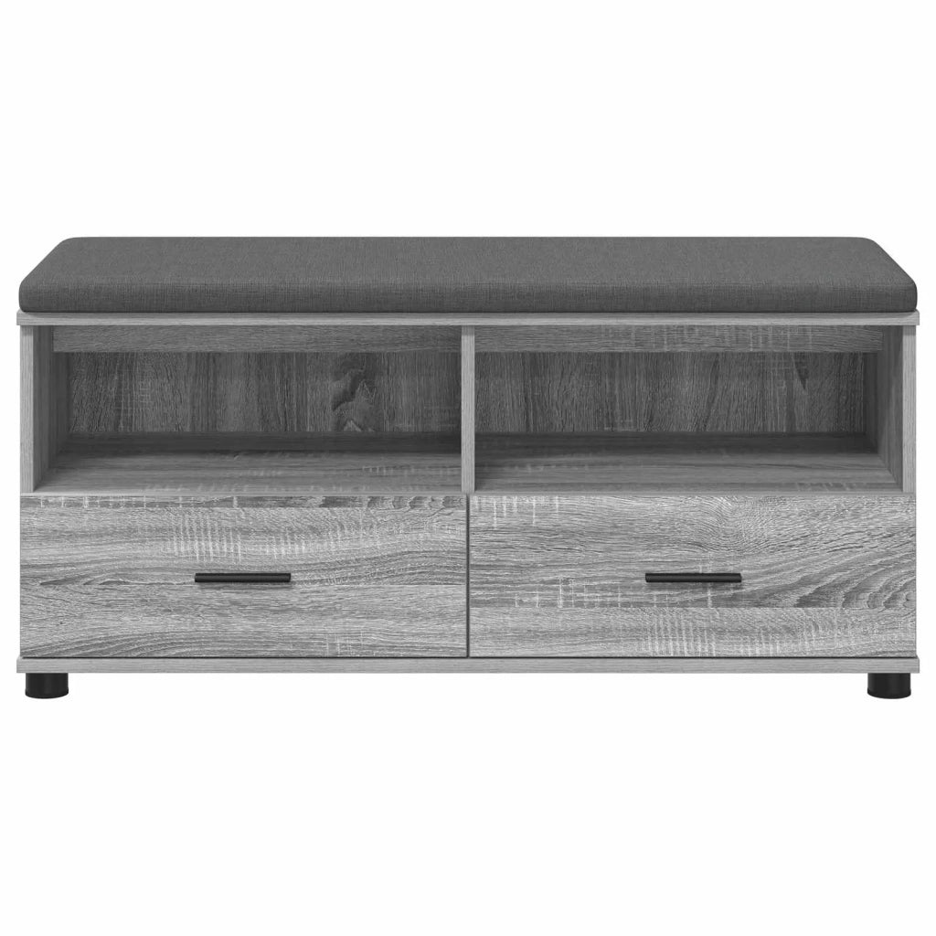 Panca per ingresso con cuscino-Sgabello-Panca da Corridoio Grigio Sonoma 100 x 38 x 46 cm 576399