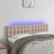 Testiera con LED-Testata Cappuccino a LED 144x5x78/88 cm in Similpelle
