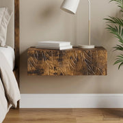 Tavolino da Parete Laterale 59 x 34,5 x 17 cm Rovere Fumo 898830