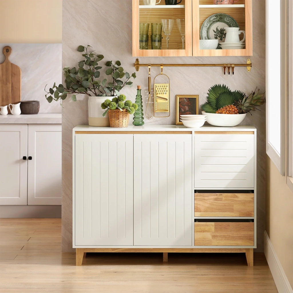 Credenza Mobile da cucina Armadio cucina Mobile da ingresso Buffet Mobile laterale credenza bassa Mobile TV 120x40x90m FSB75-WN SoBuy