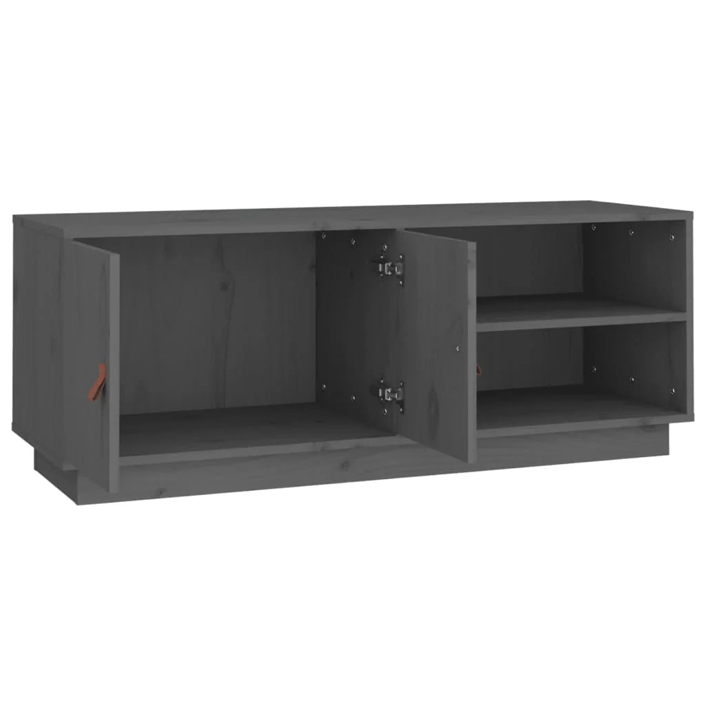 Mobile TV multimediale scaffale TV credenza mobile TV sala da pranzo soggiorno camera da letto 105 x 34 x 40 cm legno di pino massiccio grigio 02_0025685