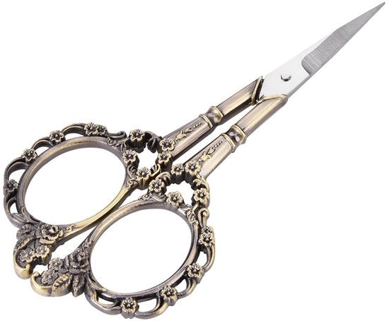 Scaletta per cucito 11 cm - Scossa in acciaio inossidabile - Scaletta vintage per aghi - Manufatto/Manufatto per cucito - Disegno di fiori - Leggera 42 gram - Scaletta per cucito