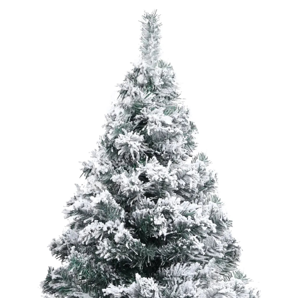 Albero di Natale Artificiale-Albero Natalizio con Neve Fioccata Verde 150 cm PVC 948495