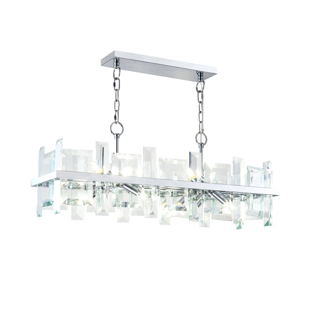 Maytoni Lampadario contemporaneo Cerezo 8 luci E14 cromo metallo vetro
