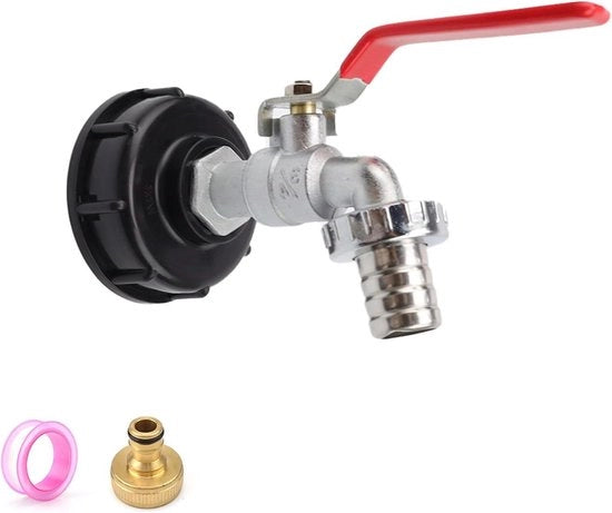 Accessori per serbatoio d'acqua - 1000 litri, diametro tubo 60 mm, anti-valvola - rubinetto 3/4", connessione tubo acqua 1/2