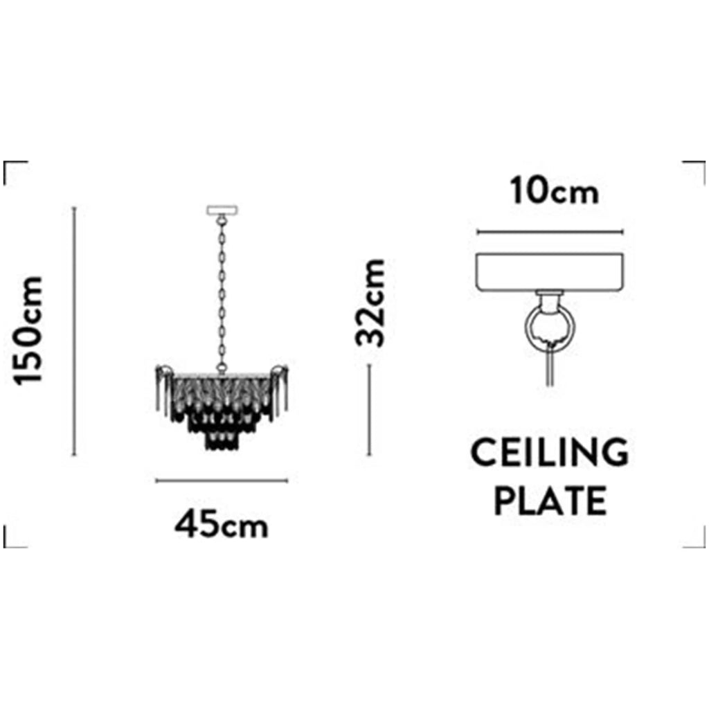 Lampadario Classio Lux & Belle Acciaio Ottone Vetro Trasparente 5 Luci E14