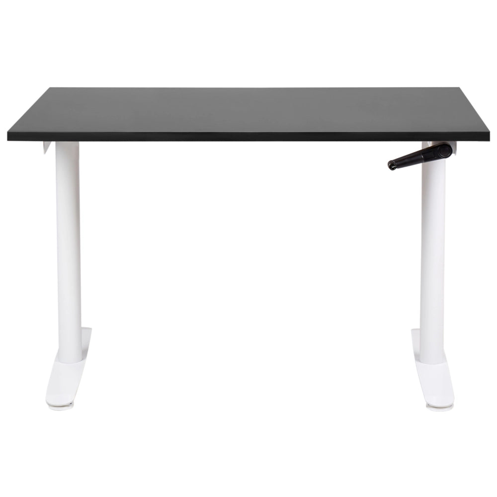 Scrivania regolabile in altezza manualmente nero e bianco 120 x 72 cm Struttura in acciaio verniciato a polvere