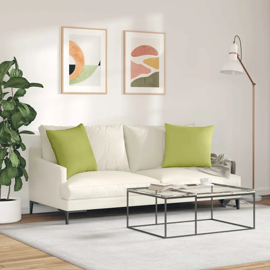 Cuscini da Divano 2 pcs Verde chiaro 50 x 50 cm Tessuto