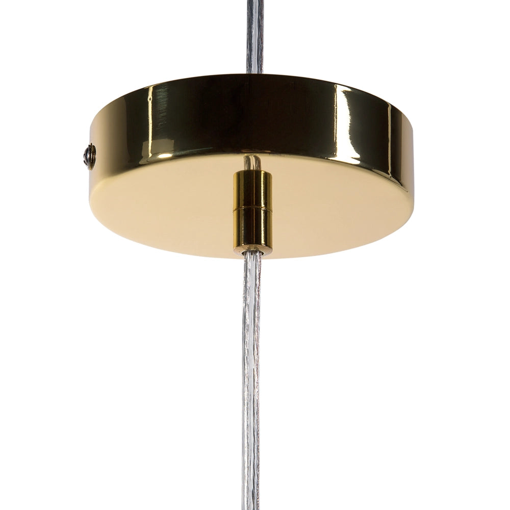 Lampada da soffitto in metallo color dorato paralume in filo metallico industriale