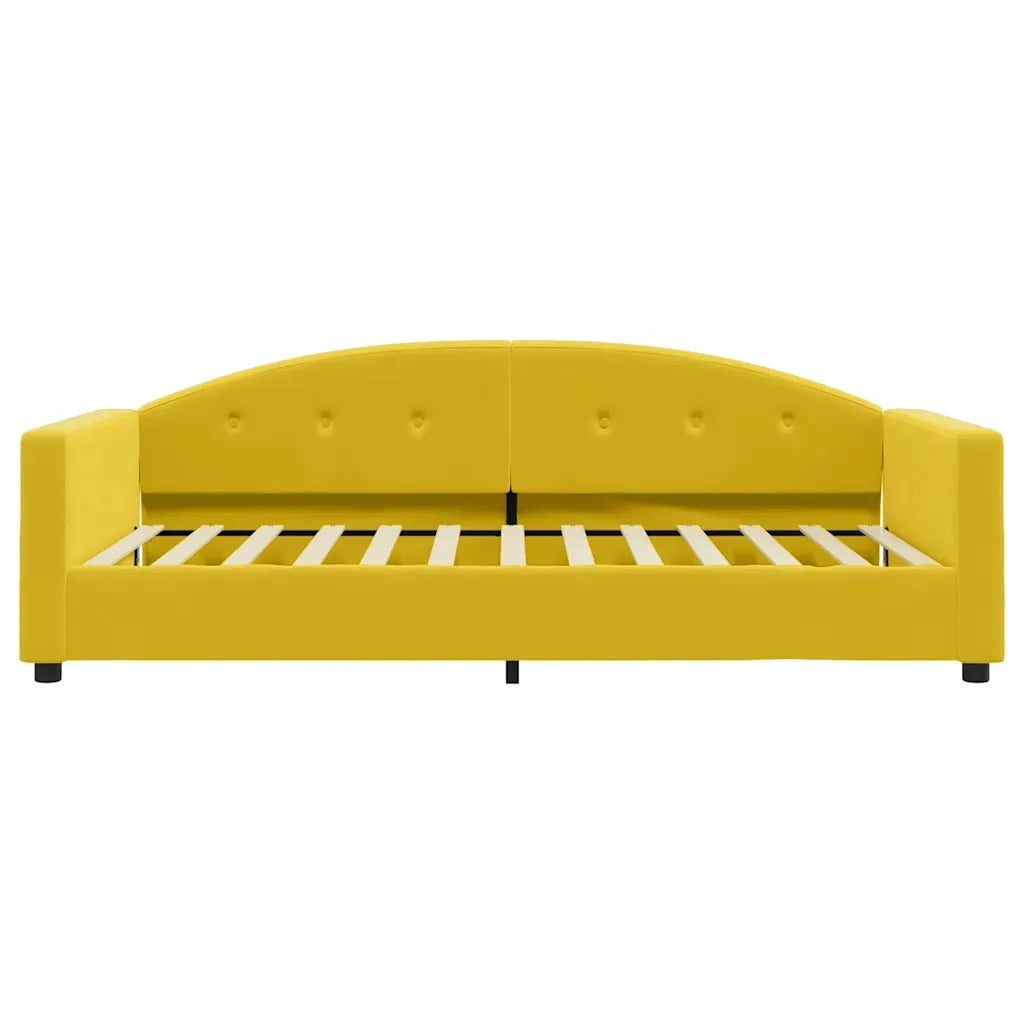 Divano Letto con Materasso Giallo 100x200 cm in Velluto 3197289