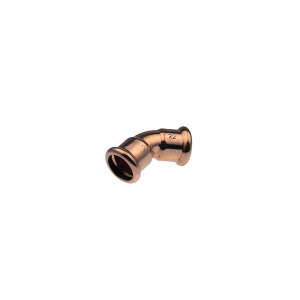 Curva pressare 45 RAME GAS press fitting  femmina  22 profilo M