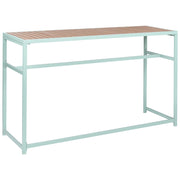 Tavolo da pranzo moderno da giardino in acciaio e polipropilene verde chiaro 150 x 50 cm per interni ed esterni