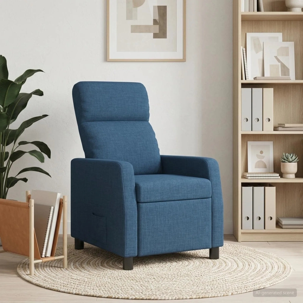 Divano Sedia-Poltrona reclinabile Blu Tessuto 169485