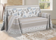 Telo Arredo Multiuso Linea Pensieri Delicati In Cotone Disegno Bau Bau - Matrimoniale - Grigio