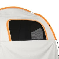 Tenda per Auto Impermeabile a 3 Porte in Poliestere, PE e Fibra di Vetro, 239x210x210 cm, Grigio e Arancione
