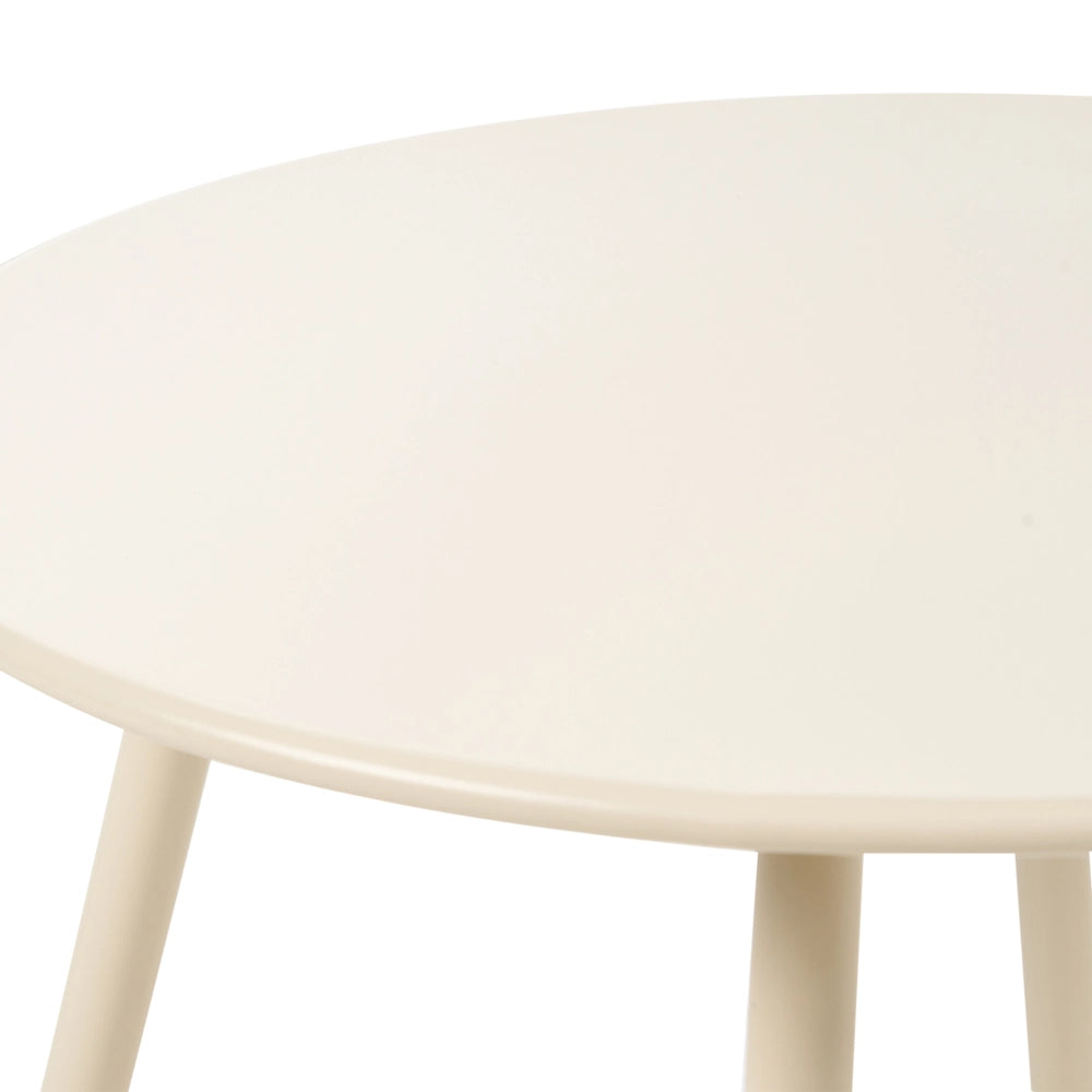 Set di 2 tavolini da giardino in acciaio verniciato a polvere 50x50x40/60x60x45 cm, resistenti alle intemperie, colore beige