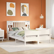 Letto senza Materasso Bianco 140x190 cm Legno Massello di Pino 3323390