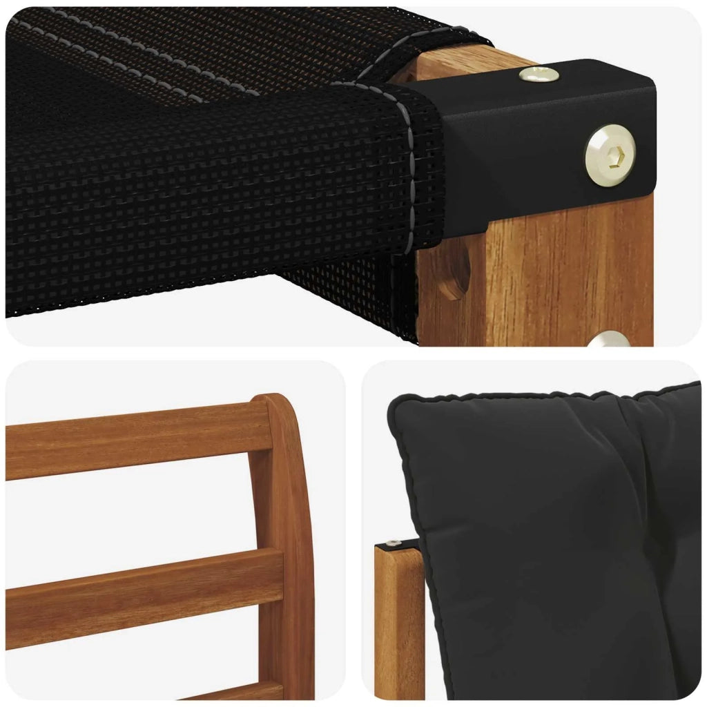 Set di divani da esterno con cuscino 7 pcs Naturale e Nero 3368883