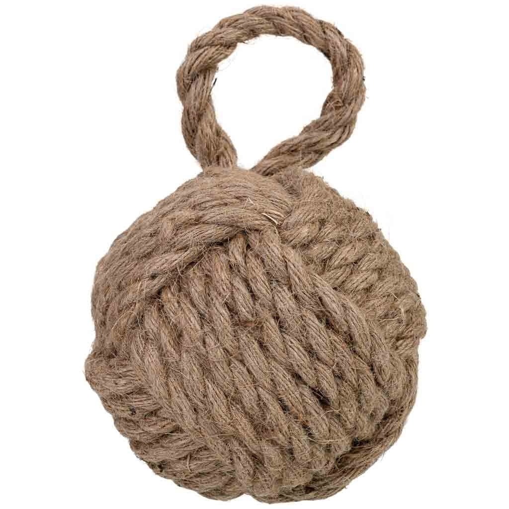 Fermaporta in cotone beige, 13x13x22h cm