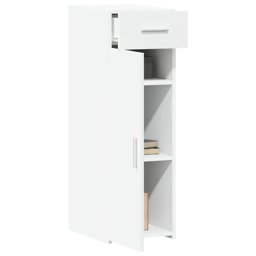 Credenza Bianca 30x42,5x93 cm in Legno Multistrato
