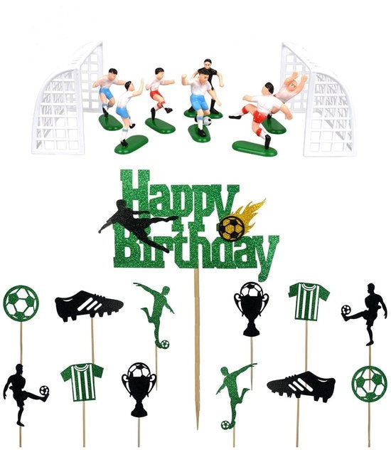 Decorazioni per torte in forma di pallone da calcio - 22 pezzi - set di decorazioni per torta in alta qualità in cartone