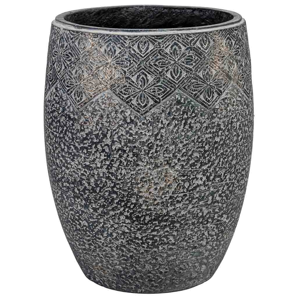 Vaso in fibra di vetro grigio 32x32x39,5 cm