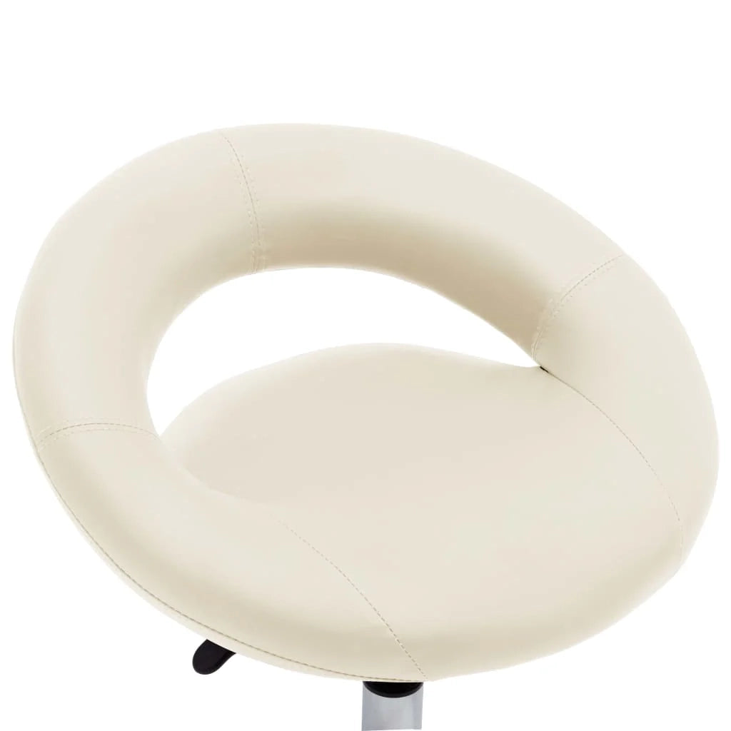 Sedia da ufficio sedia da lavoro con ruote similpelle color crema 02_0024076