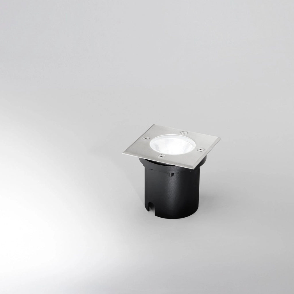 FARO A INCASSO CALPESTABILE LED WALK ACCIAIO QUADRATO 8W 930LM 3000K IP67 10X10X7,78CM