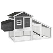 Pollaio Gabbia per Galline 178x95x100 cm in Legno con Tetto Impermeabile Grigio