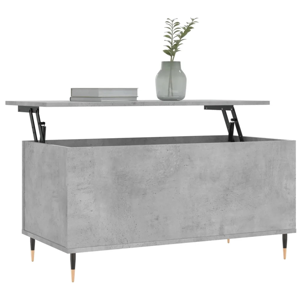 Tavolino salotto | Tavolino da caff¨¨ | Tavolino da Soggiorno Grigio Cemento 90x44,5x45 cm Legno Multistrato