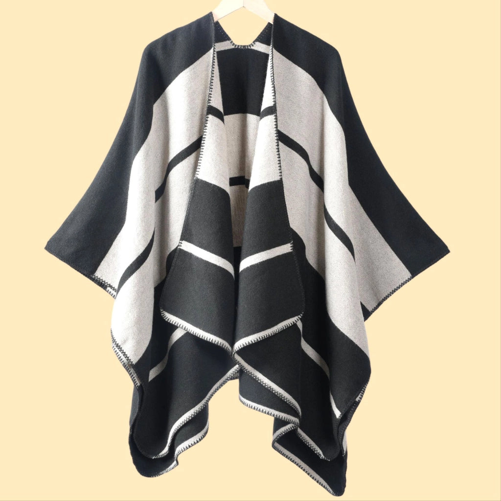 Sciarpa double face, in classico cashmere, mantella/scialle versatile e semplice