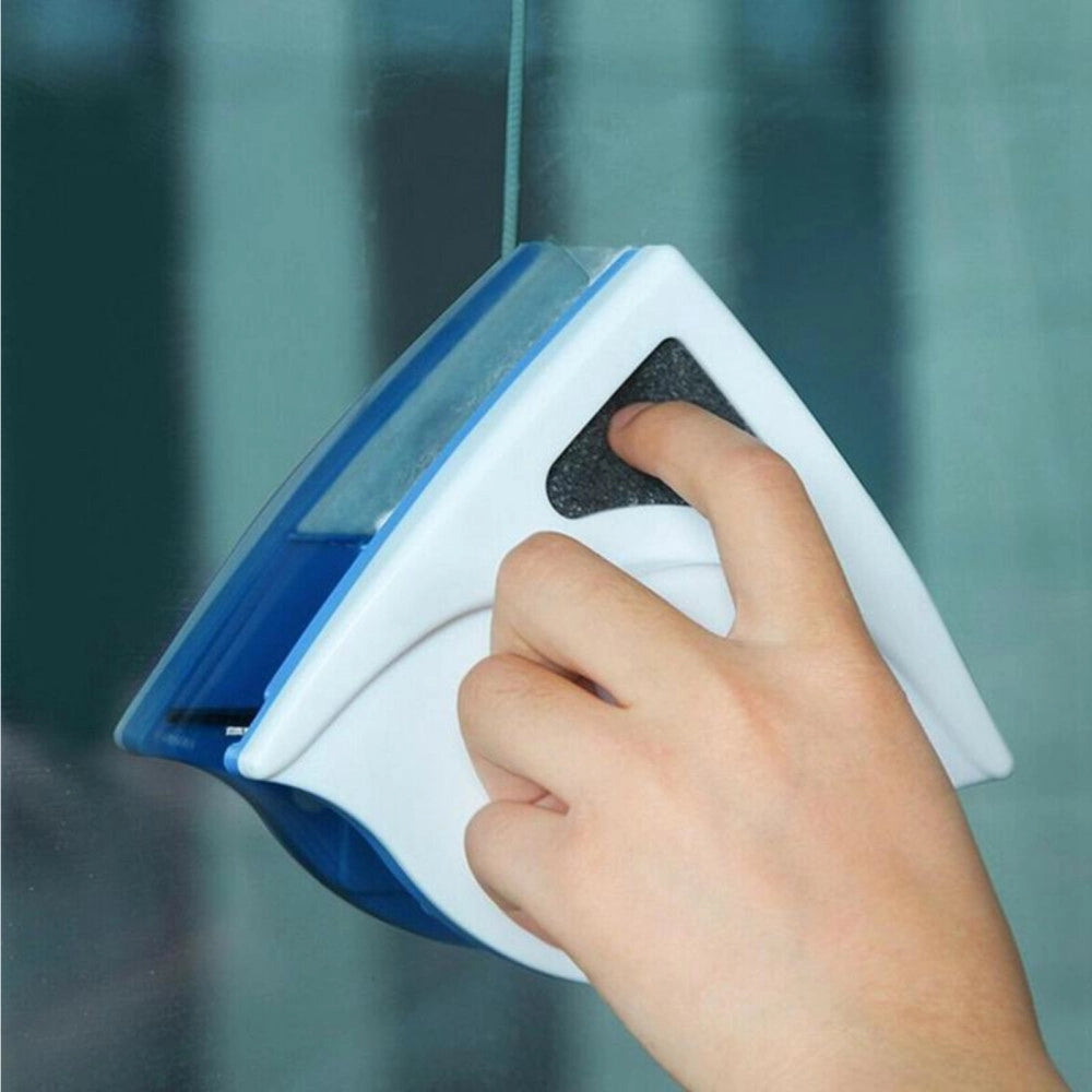 Trade Shop - Lavavetri Magnetico Pulisci Vetro Con Calamita Pulizia Vetri Magnetico Angolare -