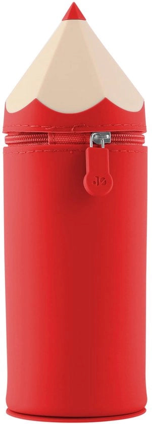 Etui in silicone, etui e penne 2 in 1 scalabile, la base assorbente, duraturo e facile da pulire, per bambini, donne, uomini e adolescenti (rosso)