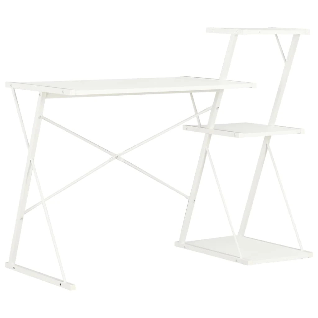 Scrivania da ufficio postazione di lavoro mobile per computer scrivania da studio con ripiano 116 x 50 x 93 cm bianco 02_0023476