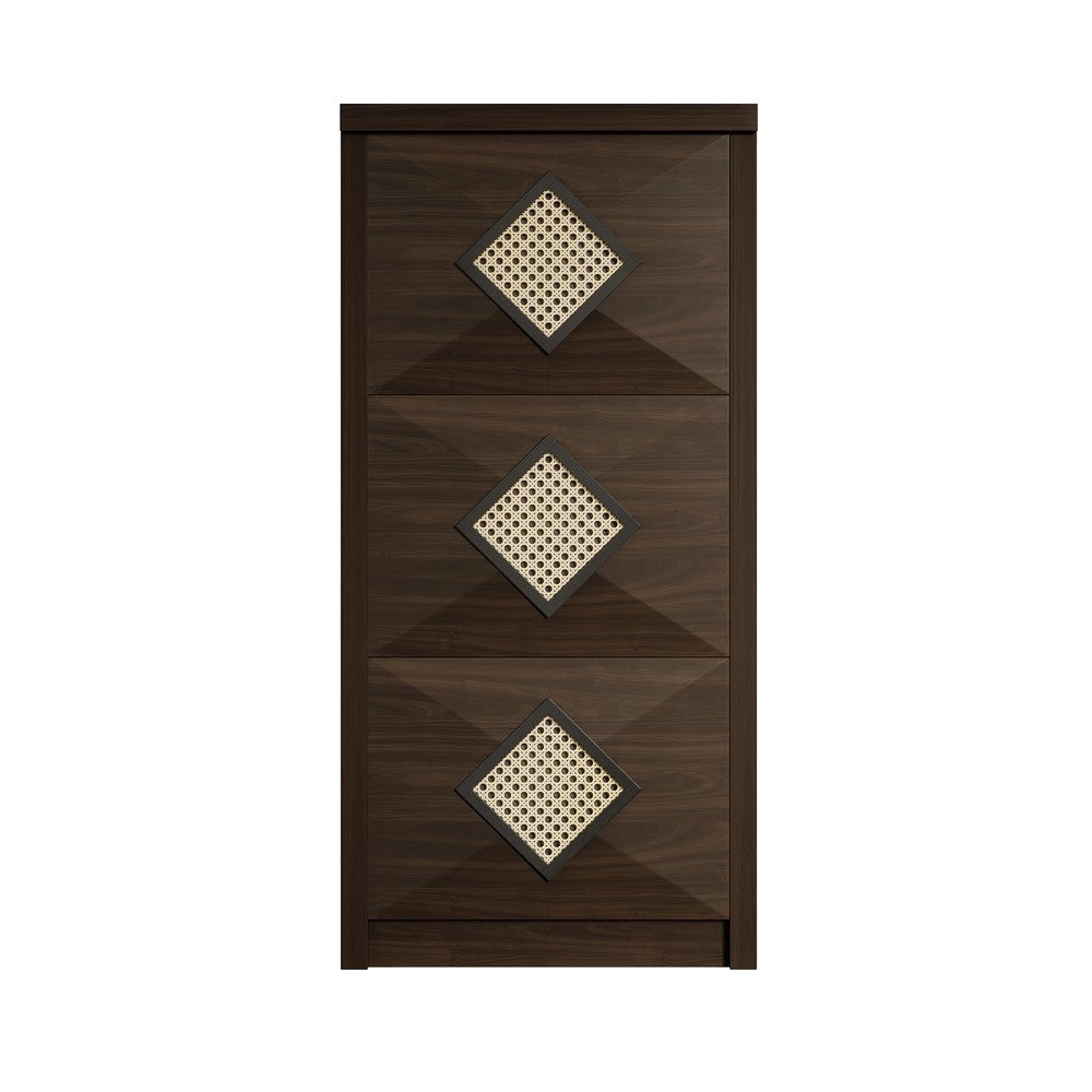 Scarpiera Vintage in Legno con Ante a Ribalta ¨C MINIMAL ¨C Marrone Scuro 54x25x115 cm