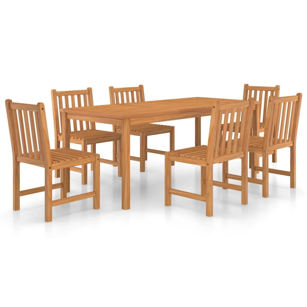 Set da pranzo da giardino 7 pezzi mobili da esterno legno massello di teak 02_0013945