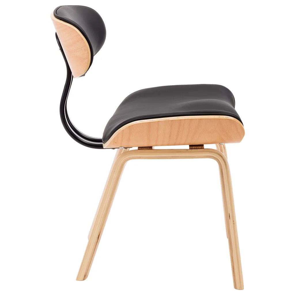 Sedie da Pranzo 2 pz Nere in Legno Piegato e Similpelle cod mxl 23914