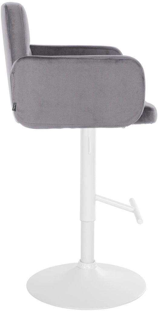 Set di 2 sgabelli da bar Los Angeles in velluto grigio scuro,bianco