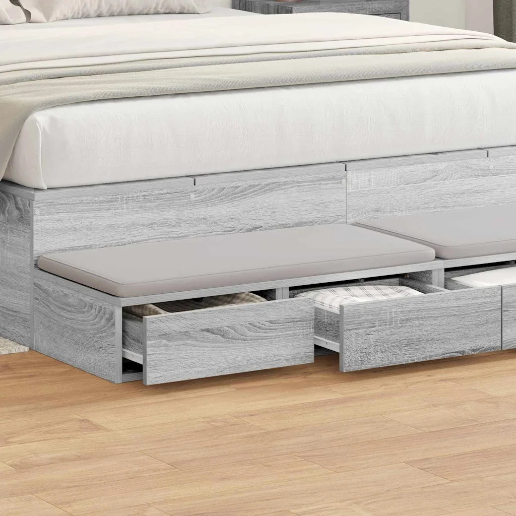 Cassetti per letto | Comodino | Armadio da Notte | Mobiletto da notte Grigio Sonoma 135 x 36,5 x 16,5 cm