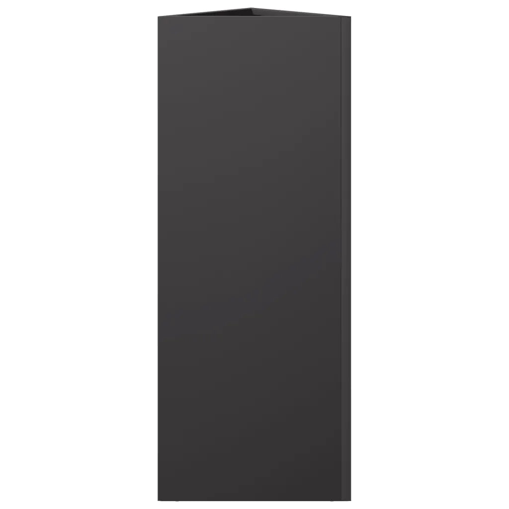 Fioriera da Giardino Nera Triangolare 30x26x75 cm in Acciaio 851143