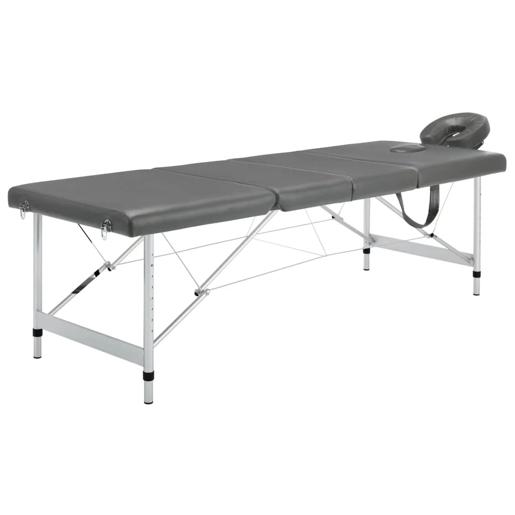 Lettino da massaggio a 4 sezioni con struttura in acciaio inox 186 x 68 cm antracite 02_0001799