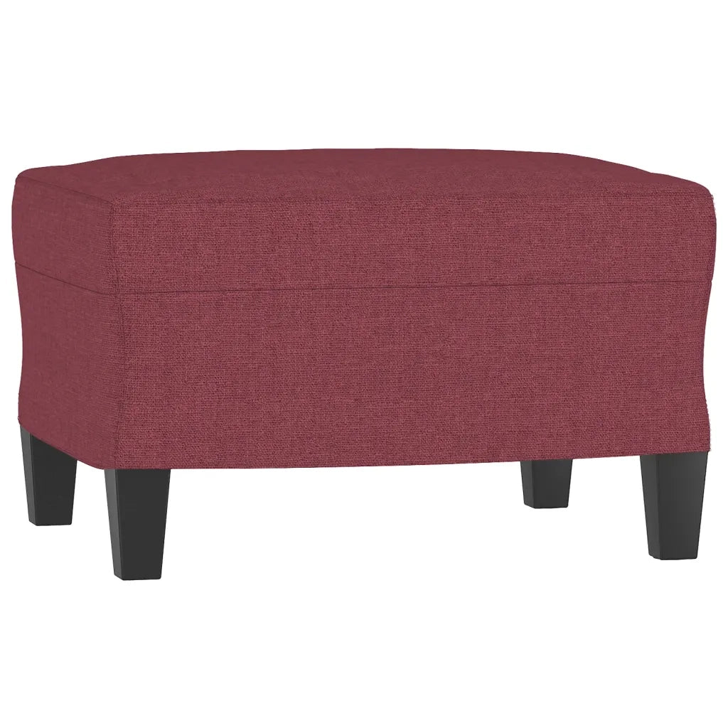 Divano a 3 Posti con Poggiapiedi-Sofa 3 Posti con Poggiapiedi Rosso Vino 180 cm in Tessuto 192285