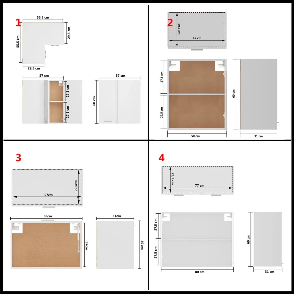 Set Armadi da Cucina 11 pz Bianco in Truciolato