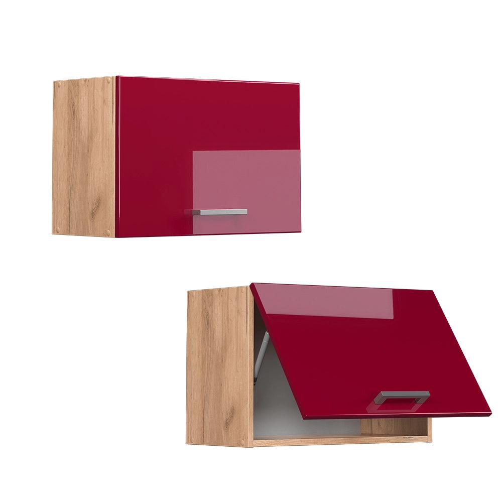 Vicco Pensile da cucina Rosso lucido 60 cm Piatto