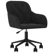 Sedia girevole/poltrona da ufficio/studio in velluto nero 02_0024169