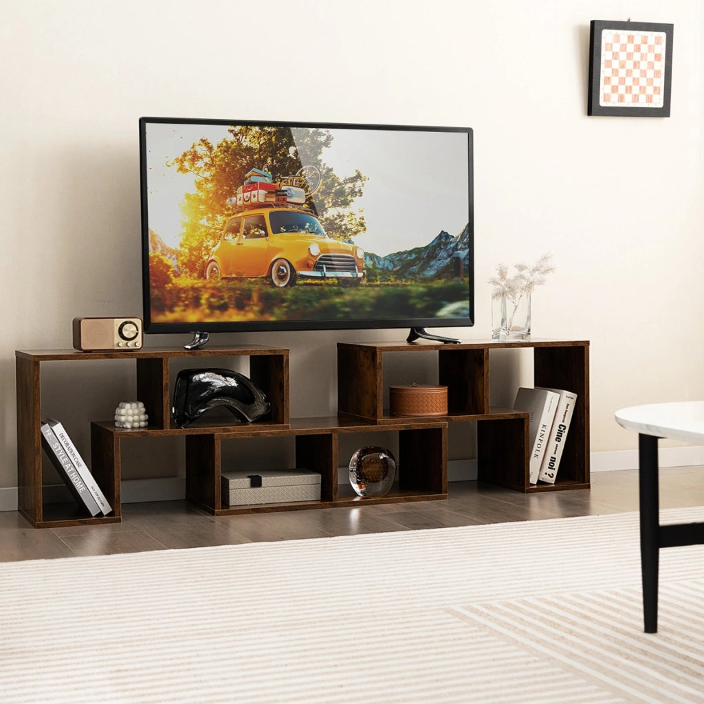 Supporto per console TV 65 pollici in 3 pezzi-Centro di intrattenimento per riporre e esporre Marrone